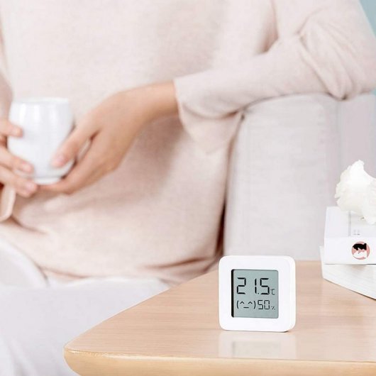 Xiaomi Mi Home Monitor 2 Thermomètre Hygromètre Bluetooth 4.2 - Écran LED 1.5" - Couleur Blanche