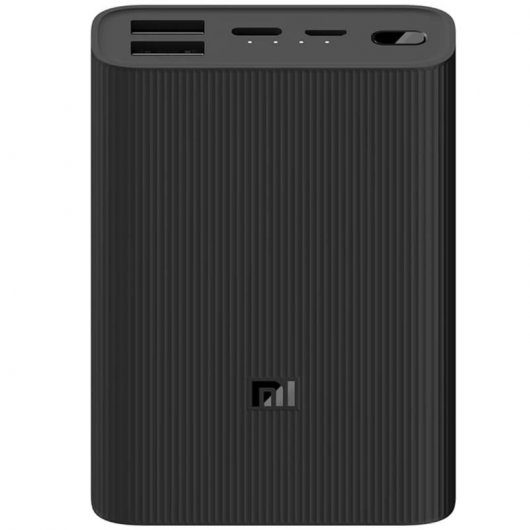 Xiaomi PowerBank 3 Batterie Externe Ultra Compacte/Power Bank 10000 mAh - Charge Rapide 3.0 - 2x USB-A, 1x USB-C, 1x Micro USB - Couleur Noire