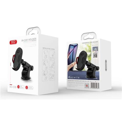 XO C39 Support Ventouse Voiture pour Smartphones de 4" à 6" - Multitude de Positions