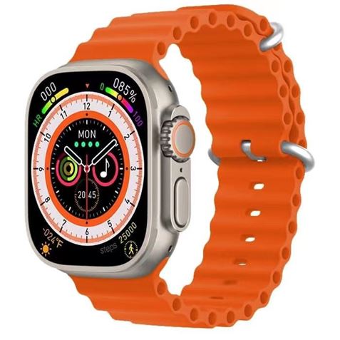 XO M8 Smartwatch Clock Écran IPS 1.91" - Autonomie jusqu'à 5 jours - Appels Bluetooth - Résistance IP67 - Couleur orange