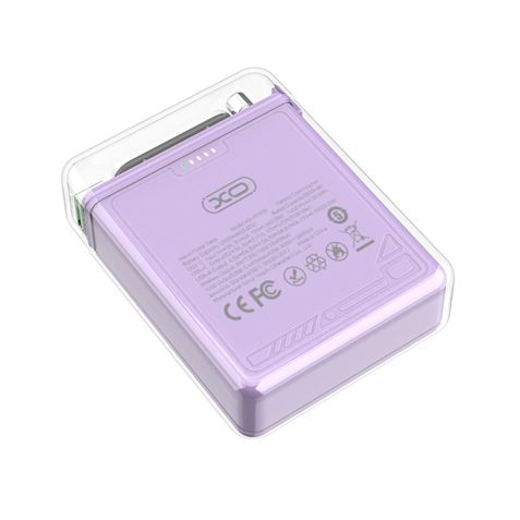 XO Powerbank 10000Mah - Sorties Type C 20W, USB 22,5W, Chargement sans Fil 15W - Entrées Type C 18W - Facile à Transporter - Chargement Rapide - Résistant - Stabilité et Protection - Couleur Violet