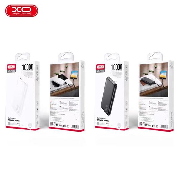 XO Powerbank PR182 - 10000MAH - Indicateurs LED - Charge Rapide - USB - Type C - Couleur Noir