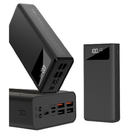 XO PR123 Powerbank 30000mAh - 4 Sorties USB-A - Entrées microUSB, USB-C et Lightning - Ecran LCD - Fonction lampe torche - Charge rapide - Résistant