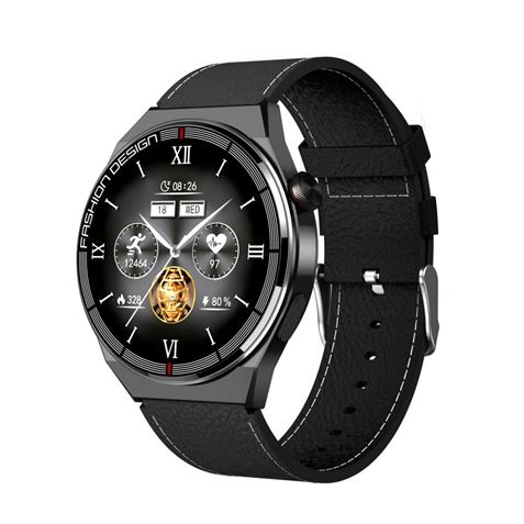 XO Smartwatch HD 128 - Étanche IP68 - Bluetooth 51 - Batterie 270Mah - Fonctions : Fréquence Cardiaque, Podomètre, Moniteur de Sommeil, Lecteur de Musique, Appels Bluetooth, Tension Artérielle, Oxygène - Couleur Noir